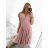 Šaty elegantný krátky rukáv dámske (S/M ONE SIZE) TALIANSKA MóDA IM923010