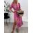 Šaty elegantní letní krátký rukáv dámské (XS/S/M ONE SIZE) ITALSKÁ MÓDA IMWGB25513