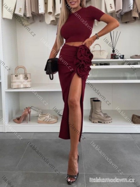 Súprava elegantný top krátky rukáv a sukňa dámska (XS/S/M ONE SIZE) TALIANSKA MÓDA IMWHP25610