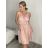 Šaty společenské elegantní krátké bez rukávů tilové dámské (S/M ONE SIZE) ITALSKá MóDA IMM22305/DR světle modrá