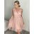 Šaty společenské elegantní krátké bez rukávů tilové dámské (S/M ONE SIZE) ITALSKá MóDA IMM22305/DR světle modrá