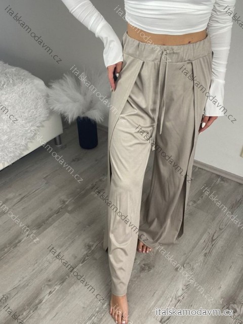 Nohavice dlhé letné dámske AURORA (S/M/L ONE SIZE) TALIANSKA MÓDA IMD25116/DUR S/M/L tmavo béžová
