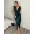 Šaty dlouhé společenské na ramínka dámské (S/M ONE SIZE) ITALSKá MODA IM3236537/DU S/M Černá