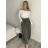 Sukně dlouhá s kapsami dámská PALOMA (S/M/L ONE SIZE) ITALSKÁ MÓDA IMD25054/DUR S/M/L zelená khaki