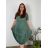 Šaty oválne letné voľnočasové oversize krátky rukáv dámske (XL/2XL/3XL ONE SIZE) TALIANSKA MÓDA IM422510/DUR smaragdová