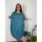 Šaty oválné letní volnočasové oversize krátký rukáv dámské MONZA (XL/2XL/3XL ONE SIZE) ITALSKÁ MÓDA IM422510