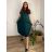 Šaty oversize letní krátký rukáv dámské nadrozměr (52/54/56 ONE SIZE) ITALSKÁ MÓDA IM425173/DU 52/54 zelená khaki