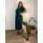 Šaty oversize letní krátký rukáv dámské nadrozměr (52/54/56 ONE SIZE) ITALSKÁ MÓDA IM425173/DU 52/54 zelená khaki