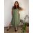Šaty oversize letní krátký rukáv dámské nadrozměr (52/54/56 ONE SIZE) ITALSKÁ MÓDA IM425173/DU 52/54 zelená khaki