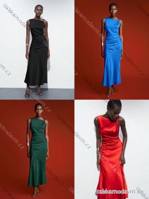 Šaty dlouhé letní elegantní bez rukávu dámské (XS/S/M ONE SIZE) ITALSKÁ MÓDA IMM25M40473