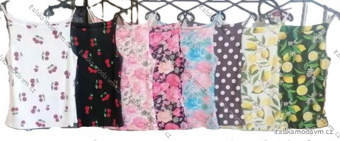 Tílko letní květované, puntík a citronky lemon dámské (XS/S/M ONE SIZE) ITALSKÁ MÓDA IMM25M1116