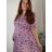 Šaty voľnočasové letné krátky rukáv dámske nadrozmer LIVIA (48/50/52 ONE SIZE) TALIANSKA MÓDA IMWGB25518-5/DUR 48/50 ružová