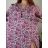 Šaty voľnočasové letné krátky rukáv dámske nadrozmer LIVIA (48/50/52 ONE SIZE) TALIANSKA MÓDA IMWGB25518-5/DUR 48/50 ružová