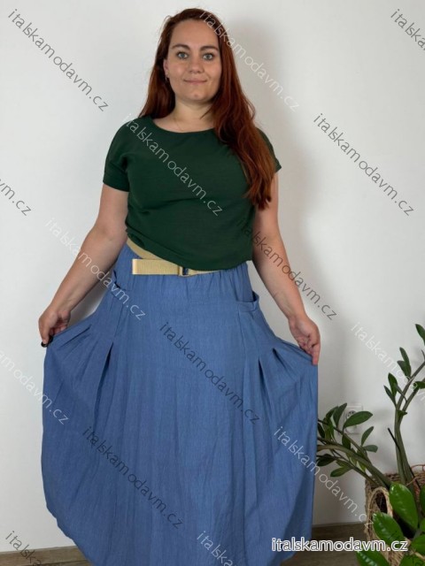 Sukně s páskem dámská nadrozměr LUDOVICA (40/42/44 ONE SIZE) ITALSKá MóDA IMSM25LUDOVICA/DU