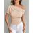 Tričko řádek krátký rukáv dámské (XS/S/M ONE SIZE) ITALSKÁ MÓDA IMM25M21327