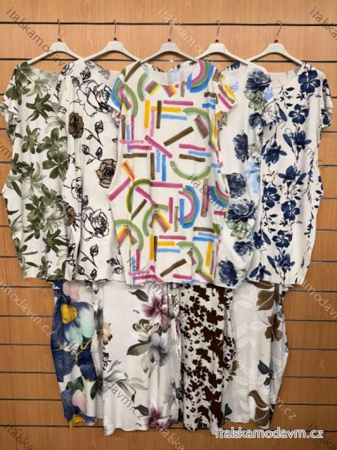 Šaty krátké volnočasové letní krátký rukáv dámské (S/M/L ONE SIZE) ITALSKÁ MÓDA IMM25M9872