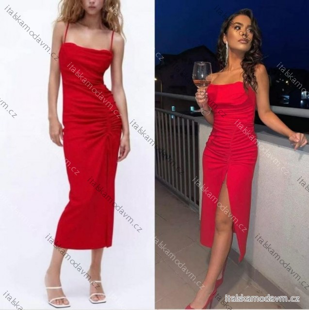 Šaty dlhé letné elegantné na ramienka dámske (XS/S/M ONE SIZE) TALIANSKA MÓDA IMM25M33517