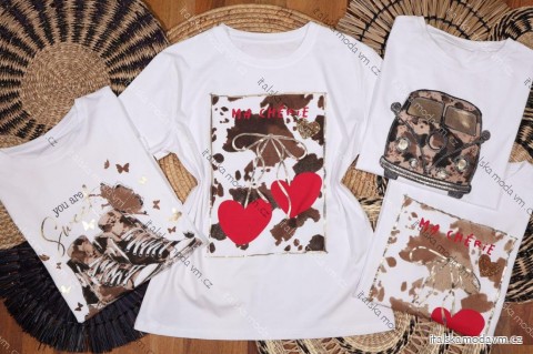 Tričko crowprint krátky rukáv dámske (S/M/L ONE SIZE) TALIANSKA MÓDA IMM25M299G