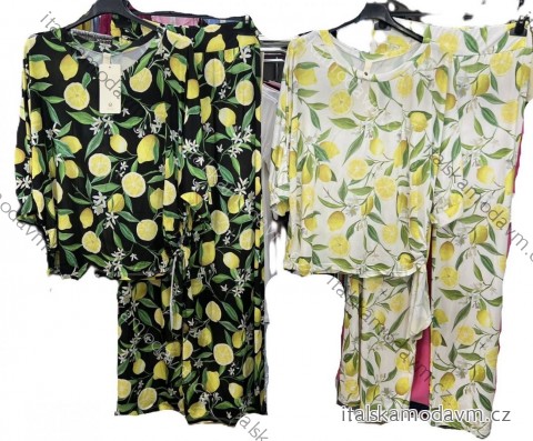 Souprava letní tričko dlouhý rukáv a kalhoty dlouhé icecool lemon dámské (XS/S/M ONE SIZE) ITALSKÁ MÓDA IMM25M068