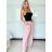 Kalhoty elegantní s páskem dámské (S/M/L ONE SIZE) ITALSKÁ MÓDA IMD25006