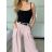Kalhoty elegantní s páskem dámské (S/M/L ONE SIZE) ITALSKÁ MÓDA IMD25006