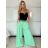Nohavice elegantné s opaskom dámske ISABELA (S/M/L ONE SIZE) TALIANSKA MÓDA IMD25006/DU - ružová - S/M/L