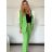 Souprava sako dlouhý rukáv a kalhoty dlouhé dámská (XS/S/M ONE SIZE) ITALSKÁ MÓDA IMWCA25319/DU -   zelená -   S/M