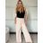 Kalhoty dlouhé letní dámské (S/M/L ONE SIZE) ITALSKÁ MÓDA IMWCH25SILA/DU -   béžová -   S/M/L