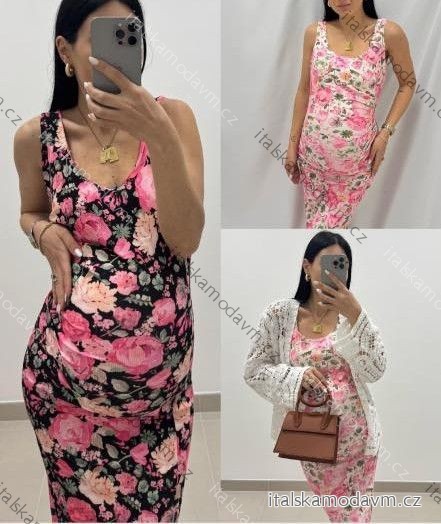 Šaty letní květované na ramínka dámské (XS/S/M ONE SIZE) ITALSKÁ MÓDA IMM25M41016