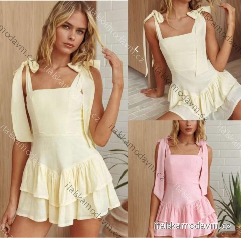Šaty krátké letní na ramínka dámské (XS/S/M ONE SIZE) ITALSKÁ MÓDA IMM25M40981