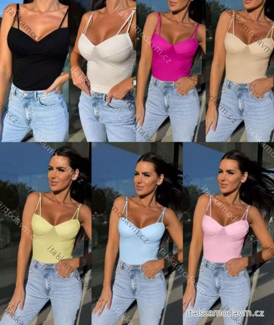 Body letní na ramínka dámské (XS/S/M ONE SIZE) ITALSKÁ MÓDA IMM25M25788