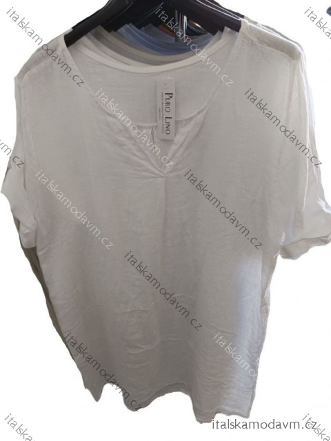 Tričko krátky rukáv dámske nadrozmer (42/44/46 ONE SIZE) TALIANSKA MÓDA IM725015