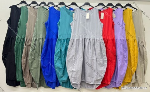 Šaty voľnočasové bez rukávu dámske nadrozmer (42/44/46 ONE SIZE) TALIANSKA MÓDA IM425319