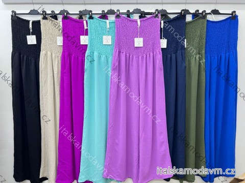 Overal dlhý elegantný žabičkovaný carmen bez rukávov dámsky (S/M/L ONE SIZE) TALIANSKA MÓDA IM425322