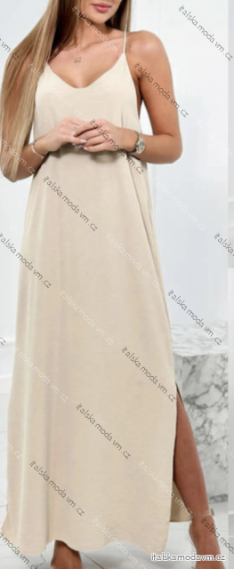 Šaty dlouhé letní na ramínka dámské (S/M/L ONE SIZE) ITALSKÁ MÓDA IMPLI256418