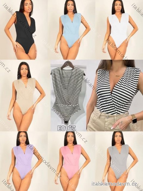 Body elegantní bez rukávu dámské (XS/S/M ONE SIZE) ITALSKÁ MÓDA IMM25M0107