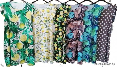 Šaty letní krátký rukáv dámské (XS/S/M ONE SIZE) ITALSKÁ MÓDA IMM25M780