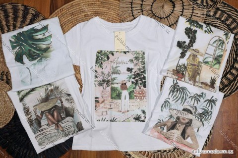 Tričko krátký rukáv dámské (XS/S/M ONE SIZE) ITALSKÁ MÓDA IMM25M299H