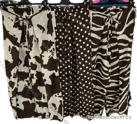 Kalhoty dlouhé letní puntik crowprint dámské (XS/S/M ONE SIZE) ITALSKÁ MÓDA IMM25M11156A