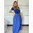 Šaty dlouhé letní žebrované krátký rukáv dámské Maria-M (XS/S/M/L ONE SIZE) ITALSKÁ MÓDA IMSM25128/DUR -   světle zelená -   S/M/L