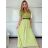 Šaty dlouhé letní žebrované krátký rukáv dámské Maria-M (XS/S/M/L ONE SIZE) ITALSKÁ MÓDA IMSM25128/DUR -   světle zelená -   S/M/L