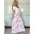 Šaty letní krátký rukáv dámské FIORE (S/M/L ONE SIZE) ITALSKÁ MÓDA IMSM25019/DU -   biela -   S/M/L