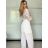 Kalhoty dlouhé letní dámské LUCE (S/M/L ONE SIZE) ITALSKÁ MÓDA IM725106/DUR -   biela -   S/M/L