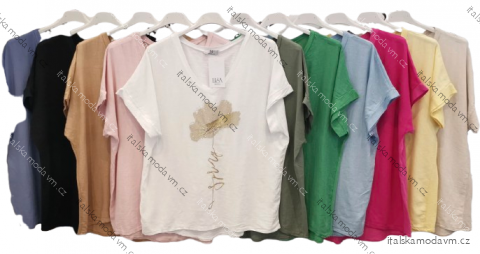 Tričko krátký rukáv dámské (S/M/L ONE SIZE) ITALSKÁ MÓDA IMPLI2515209