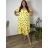 Šaty voľnočasové letné krátky rukáv dámske nadrozmer LIVIA (48/50/52 ONE SIZE) TALIANSKA MÓDA IMWGB25518-7/DUR  žlutá