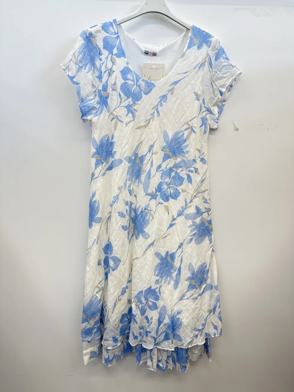 Šaty voľnočasové letné kvetované krátky rukáv dámske (S/M/L ONE SIZE) TALIANSKA MÓDA IMPSH255025