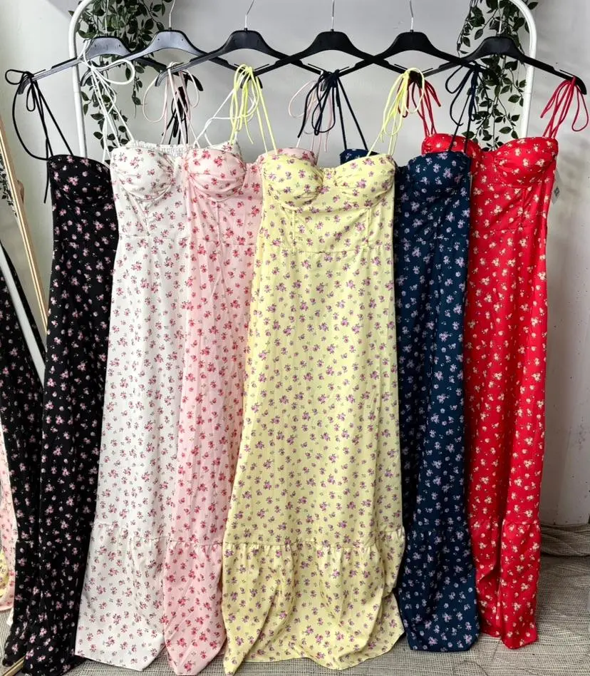 Šaty dlouhé letní na ramínka dámské (S/M/L ONE SIZE) ITALSKÁ MÓDA IMPLP2562710145
