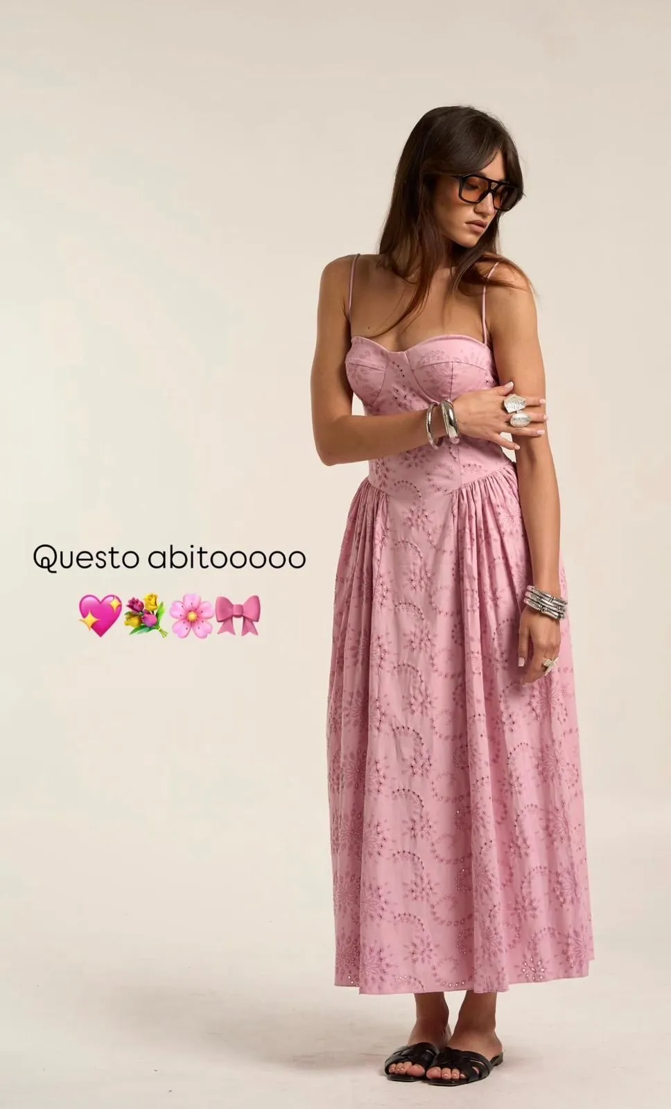 Šaty dlhé letné krajkové na ramienka dámske (S/M/L ONE SIZE) TALIANSKA MÓDA IMPLP2568540155