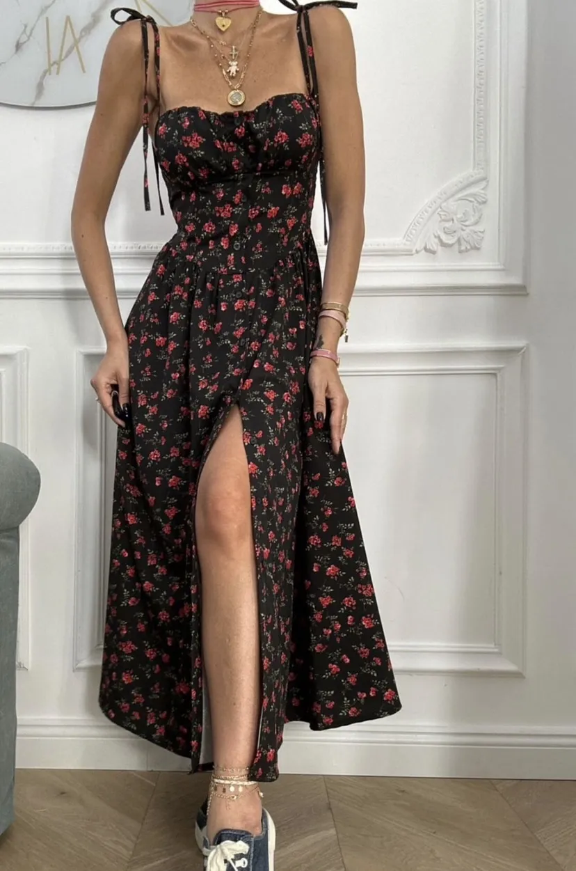 Šaty dlhé letné citrónky lemon, kvetované, bodka a leopardie na ramienka dámske (S/M/L ONE SIZE) TALIANSKA MÓDA IMPLP2511030135