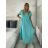 Šaty dlouhé volnočasové letní krátký rukáv dámské CARLA (S/M/L ONE SIZE) ITALSKÁ MÓDA IMSM25191/DR -   čierna -   S/M/L
